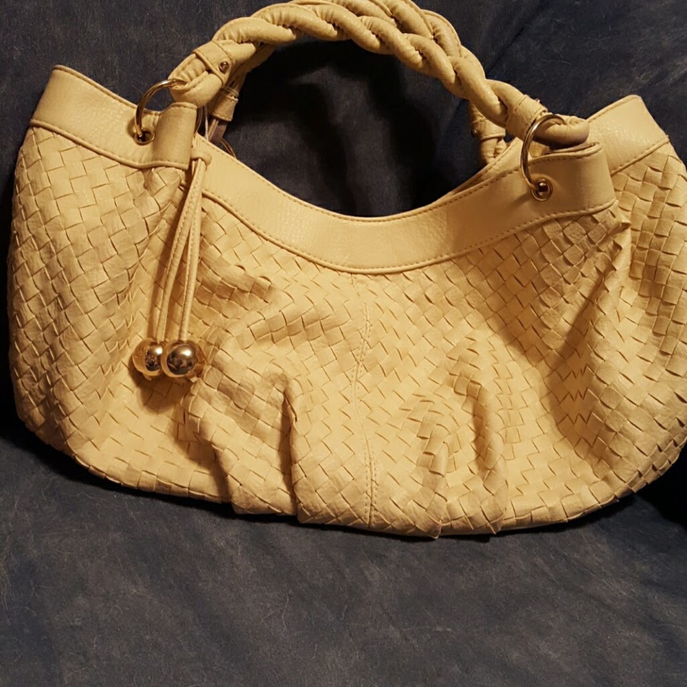Loeffler Randall cream colored weaved bag